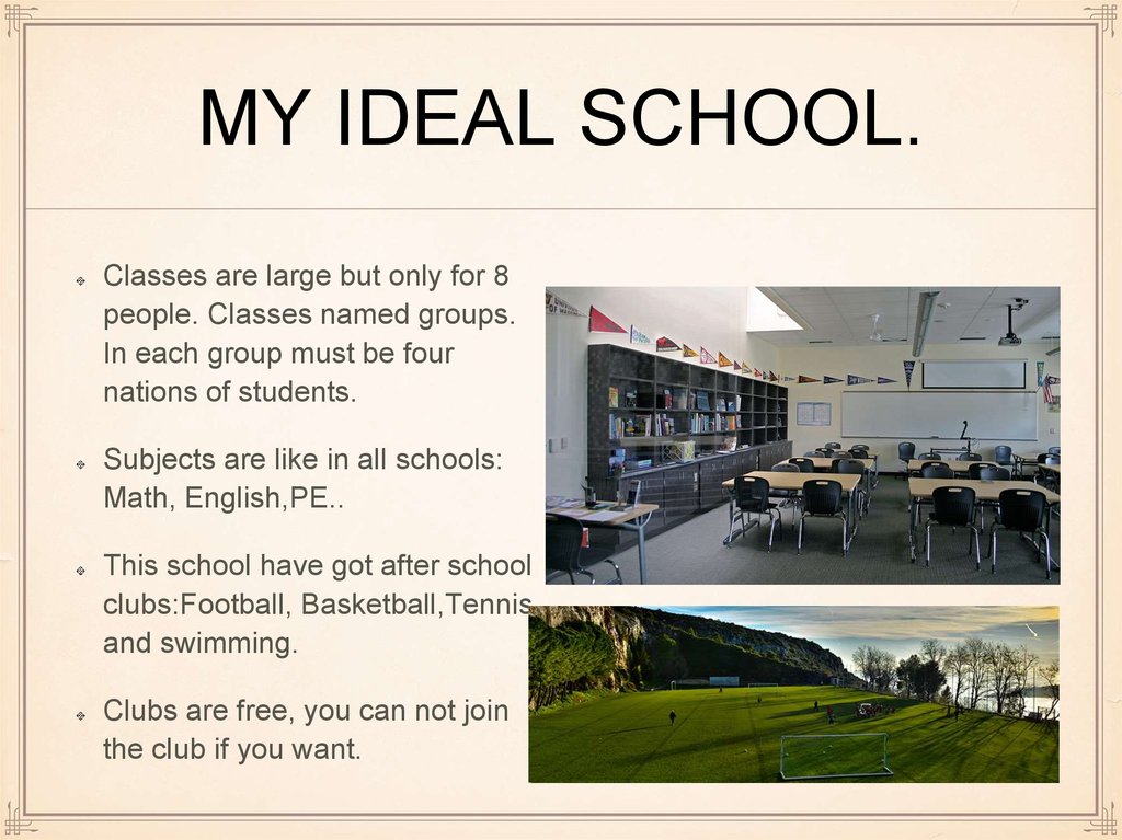 My ideal School. Идеальная школа презентация. My ideal menu 5 класс. My ideal School Worksheet.