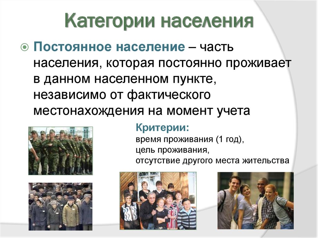 Категории населения