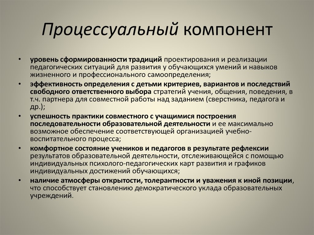 Компоненты результатов обучения. Процессуальный компонент. Процессуальный компонент педагогического процесса. Процессуальный компонент самостоятельной работы это. Содержательный и процессуальный компоненты.