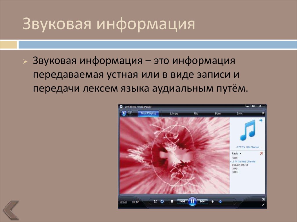 Звуковая информация картинки для презентации