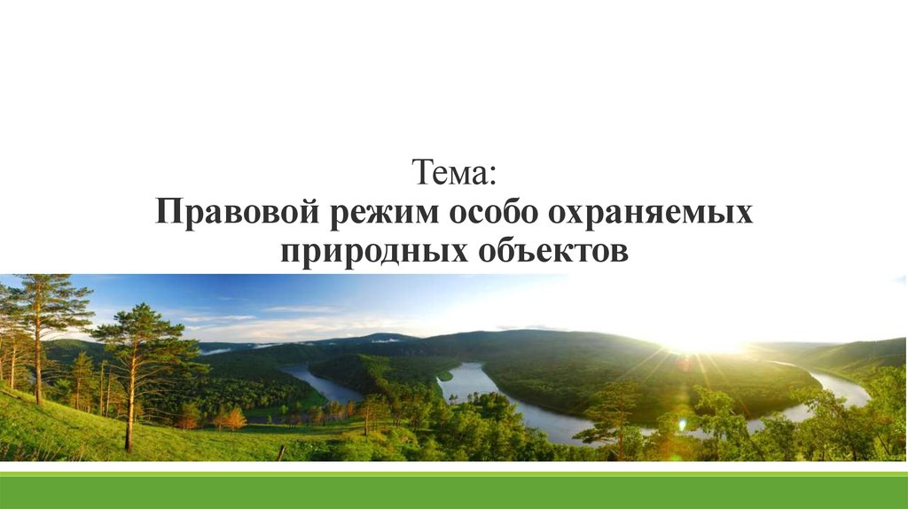 Правовой режим особо охраняемых природных территорий презентация