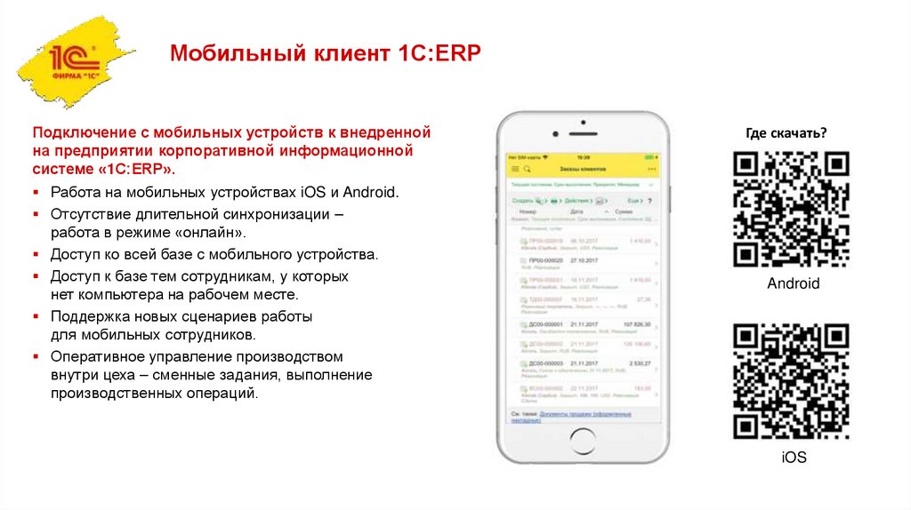Мобильный клиент 1С:ERP