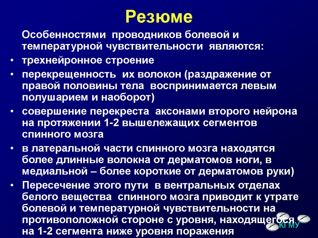 Виды чувствительности. Проводники болевой и температурной чувствительности. Особенности проводников. Особенности проводников чувствительности. Признаки проводников.