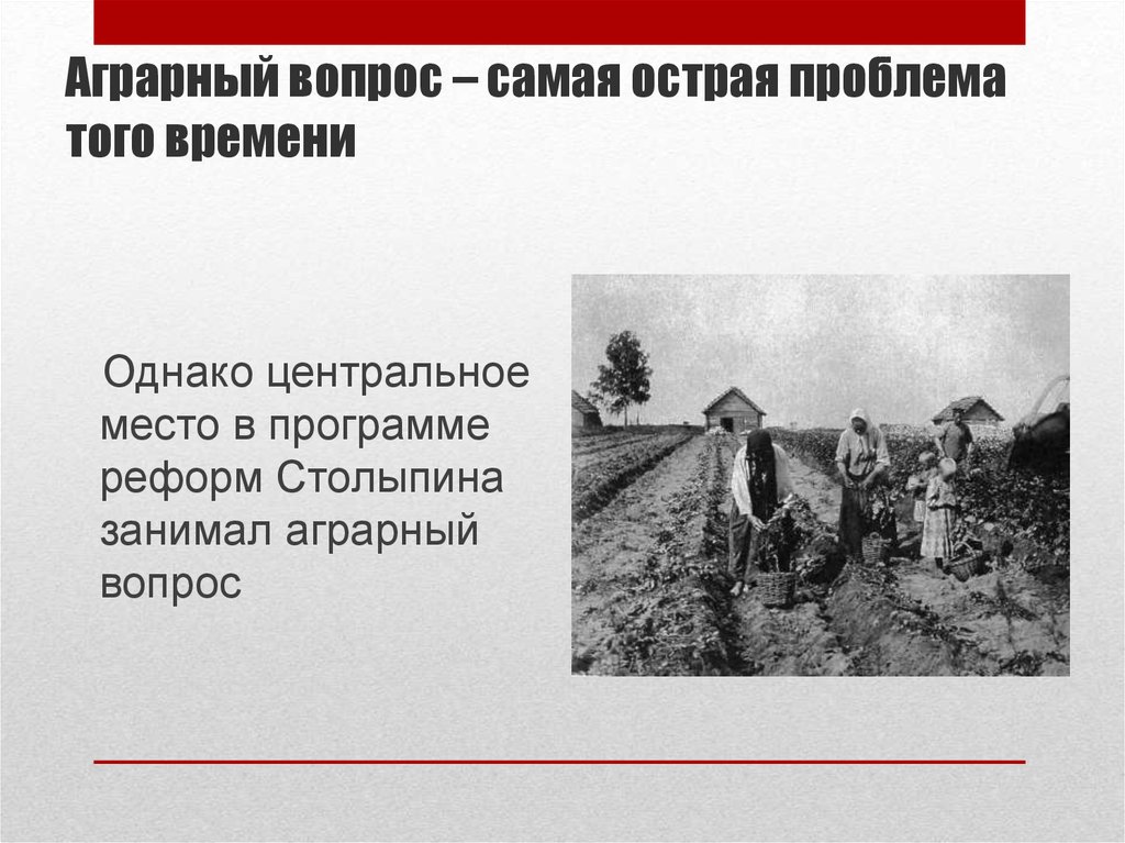 Аграрная реформа столыпина была начата в. Аграрный вопрос. Обострение аграрного вопроса. Аграрный вопрос это в истории России.