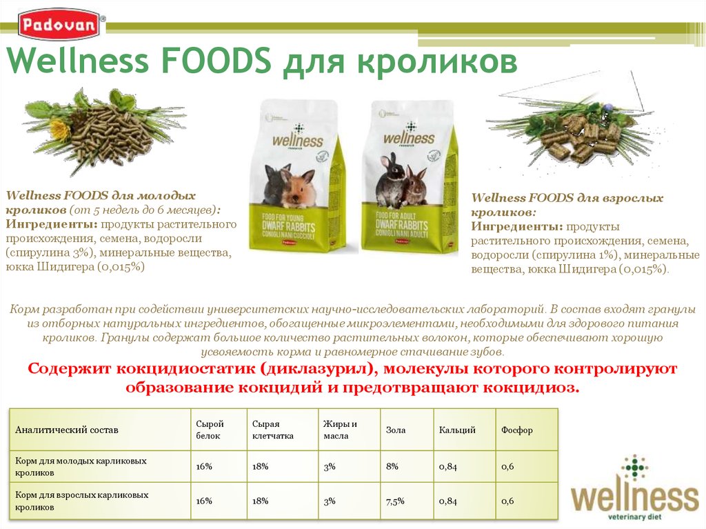 Wellness FOODS для кроликов