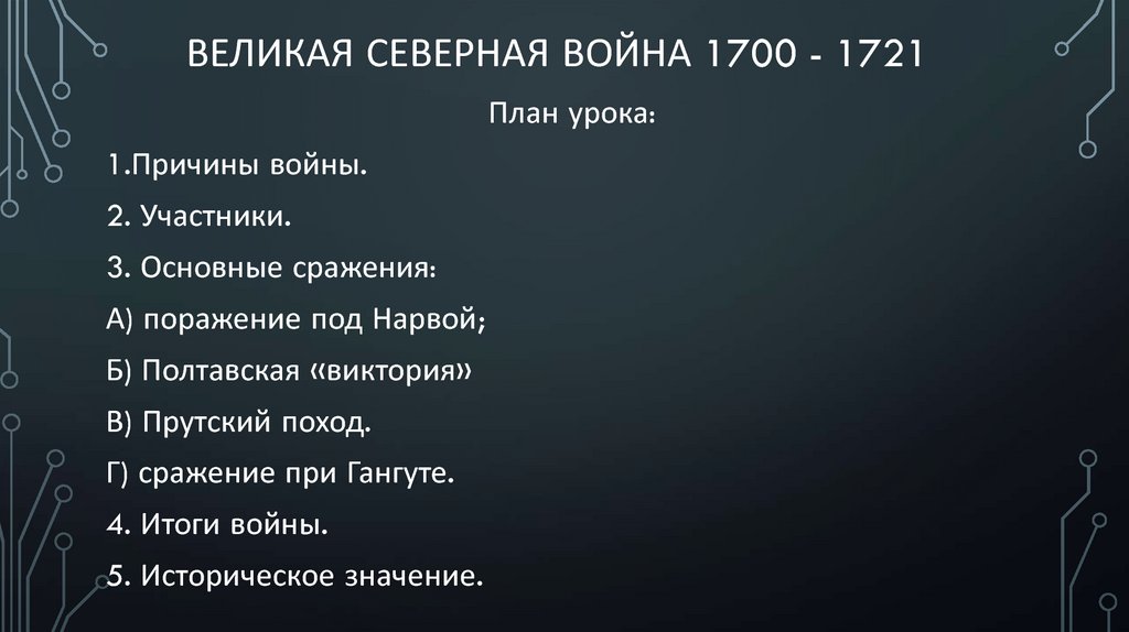 Великая Северная война 1700 - 1721