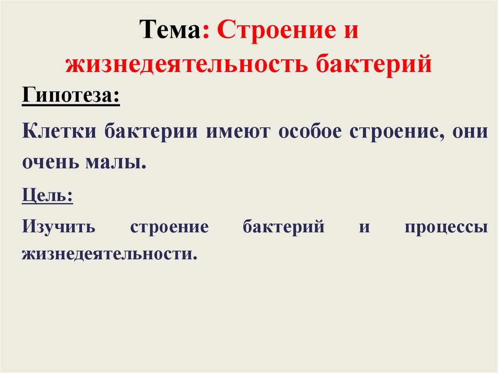 Особенности строения и жизнедеятельности бактерий 7 класс