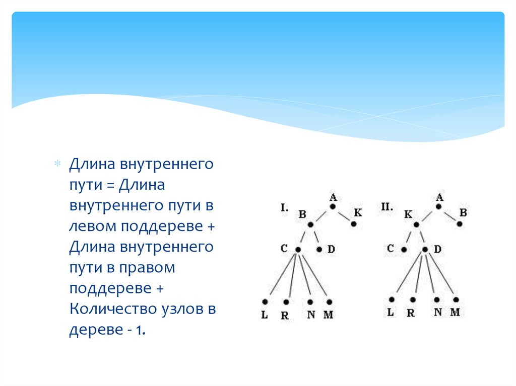 Длина пути 2. Длина внешнего пути дерева. Длина внутреннего пути дерева. Длина пути бинарного дерева. Определение длины внешнего пути дерева.