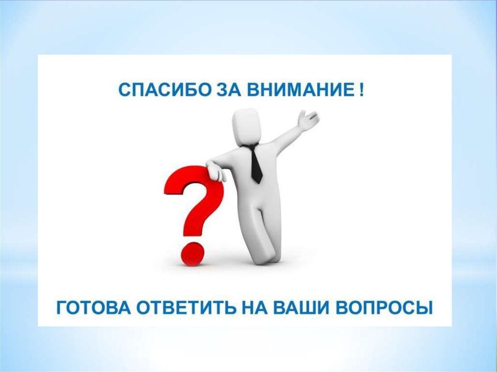 Жду вопроса. Спасибо за внимание. Спасибо за внимание вопросы. Благодарю за внимание вопросы. Спасибо за внимание готова ответить на ваши вопросы.