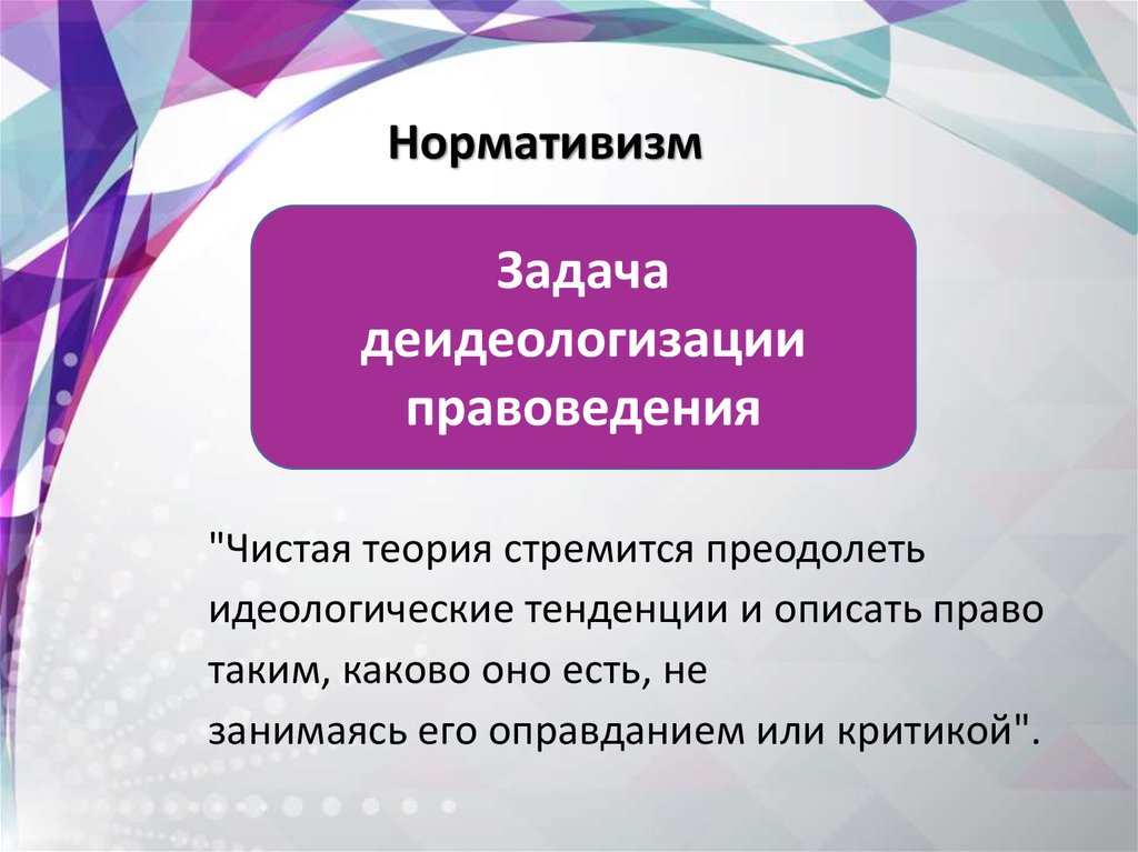 Нормативистская теория. Концепция деидеологизации. Представители теории деидеологизации. Нормативизм. Концепция нормативизм.