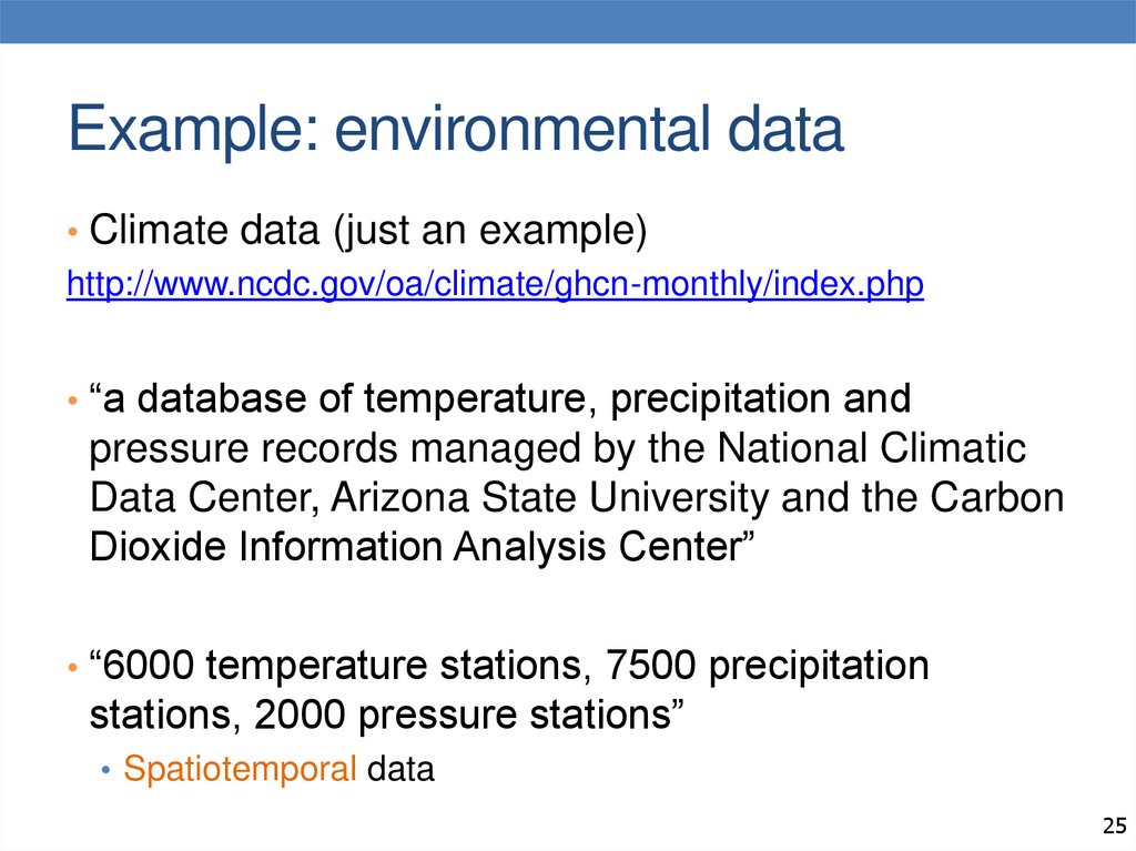 Example: environmental data