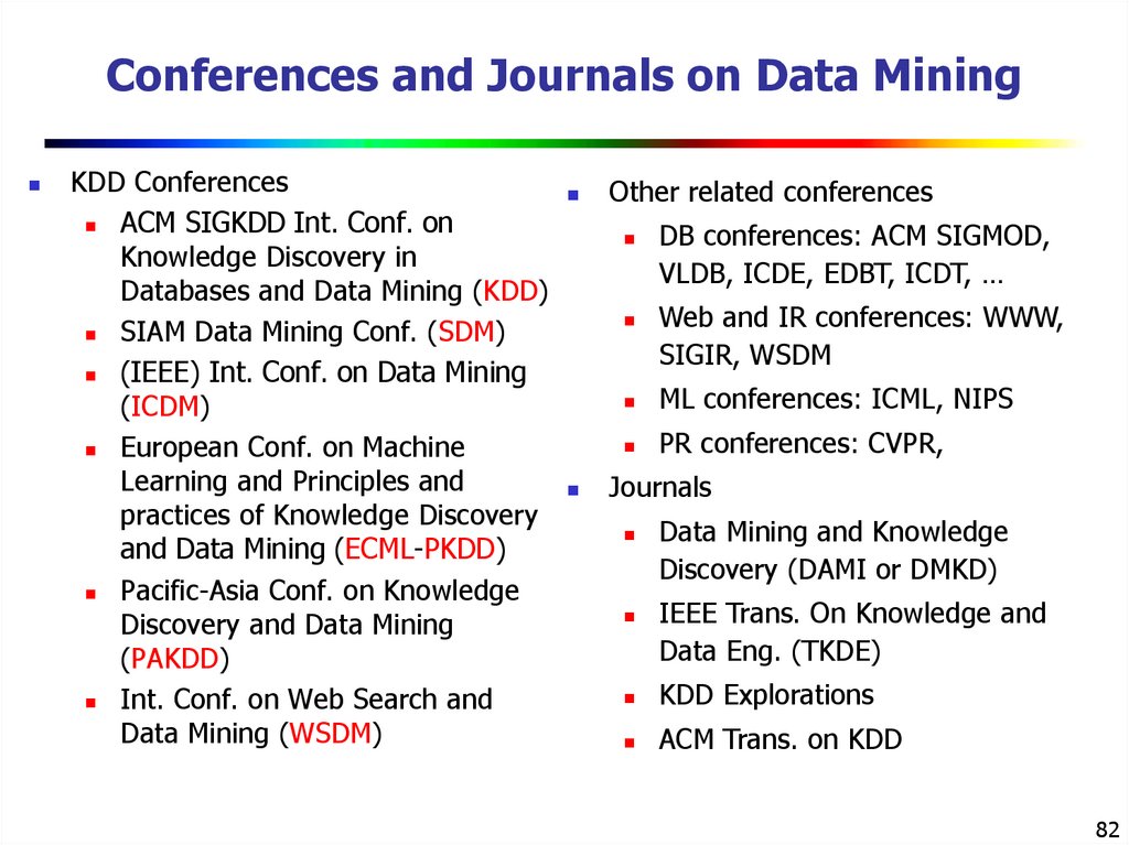 Conferences and Journals on Data Mining
