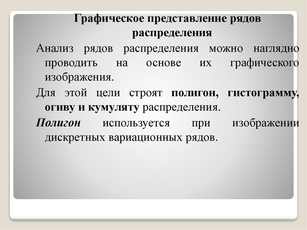 Для изображения дискретных рядов используют