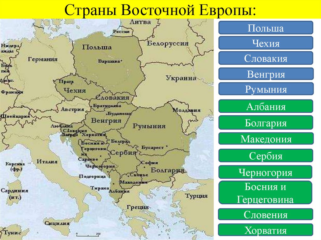 Страны Восточной Европы: