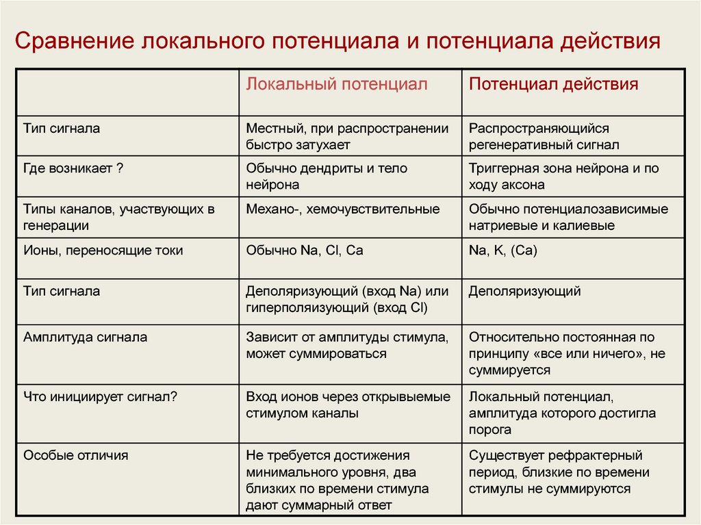 Действия сравнения. Локальный потенциал и потенциал действия сравнение. Различие локального ответа и потенциала действия.. Сравнительная характеристика локального потенциала действия. Локальный ответ и потенциал действия сравнение.