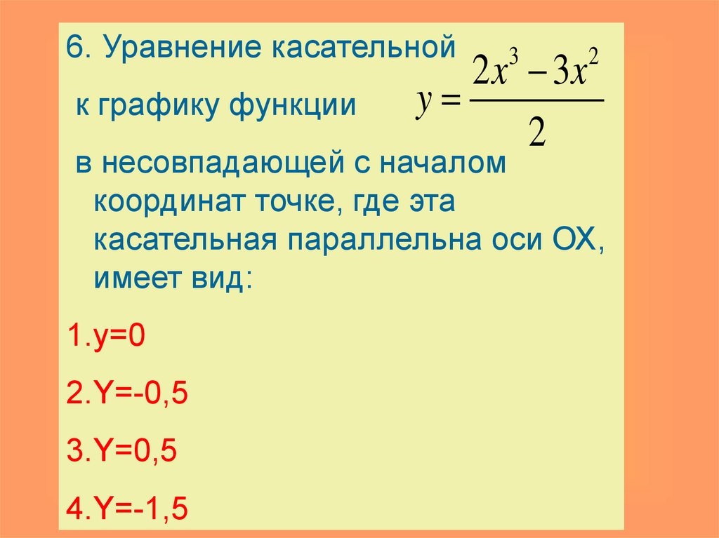 Напишите уравнение касательной к графику