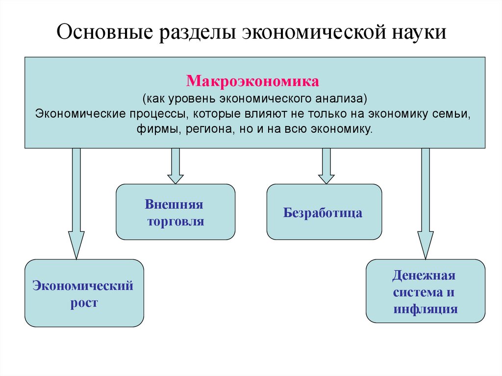 Разделы экономической науки