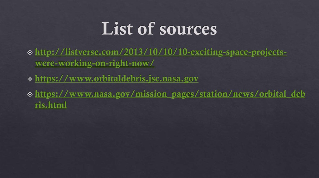 List of sources