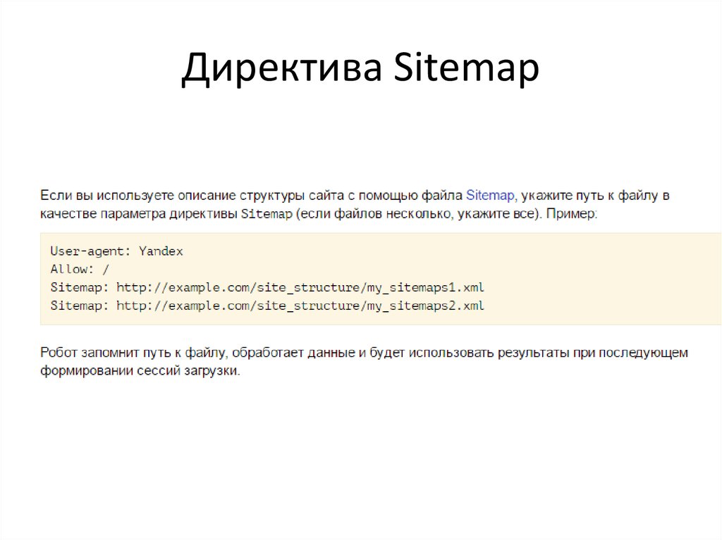 Директива Sitemap