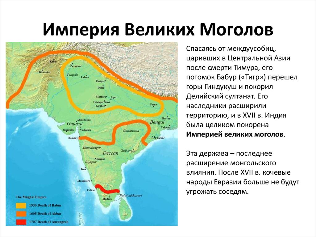 Империя великих моголов карта