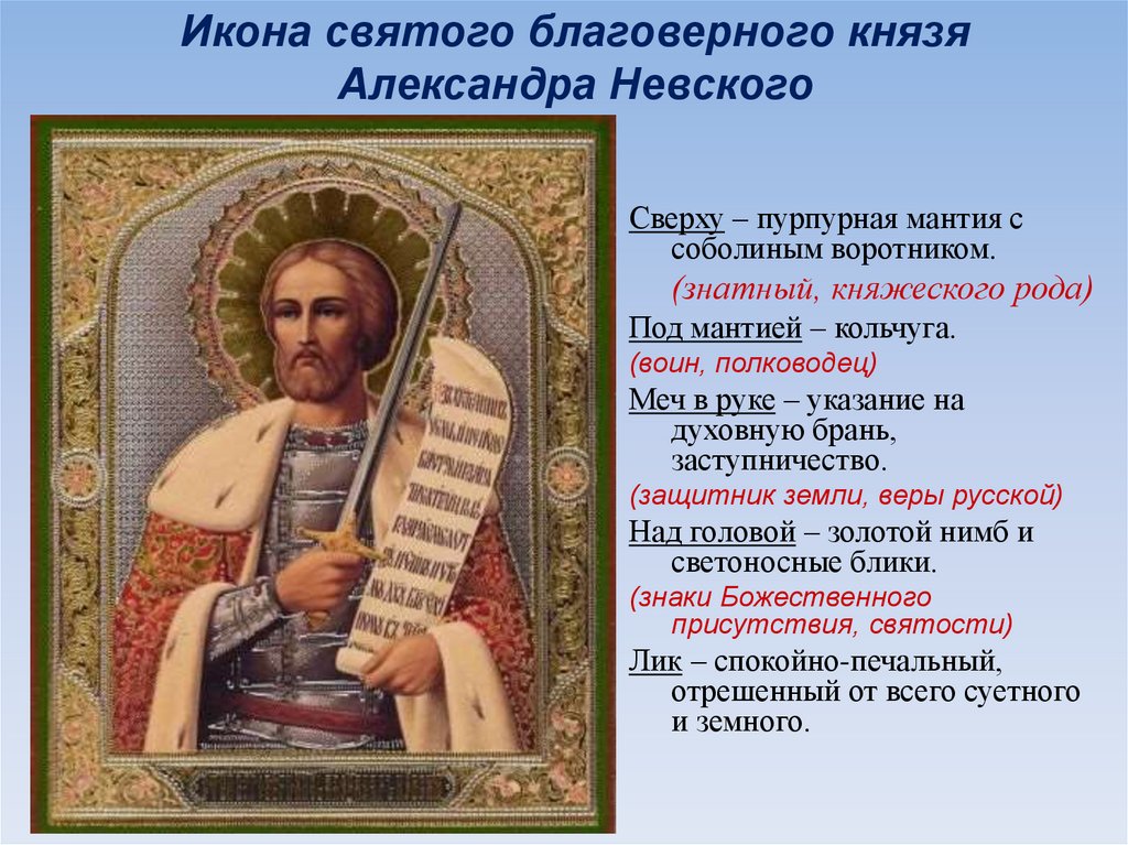 Икона александра невского фото и описание и значение