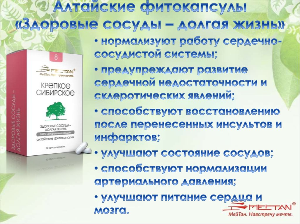 Алтайские фитокапсулы «Здоровые сосуды – долгая жизнь»