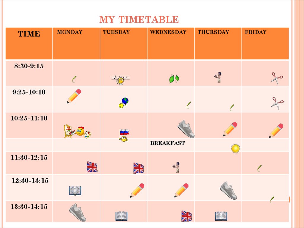 my timetable