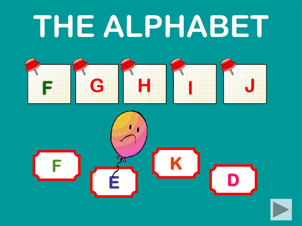 The alphabet. Game - online presentation