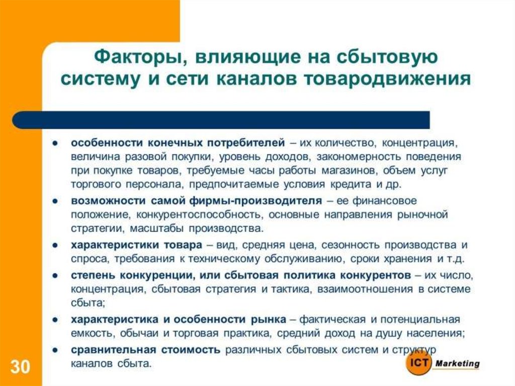 Сбытовая политика в маркетинге презентация