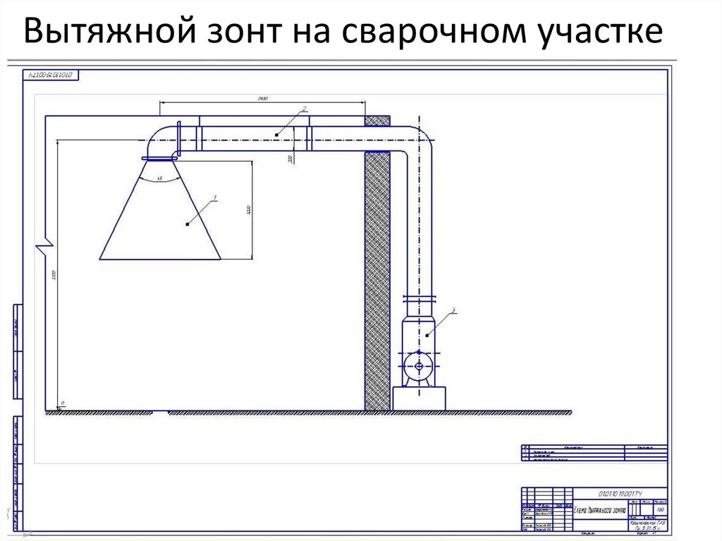 Вытяжной зонт чертеж