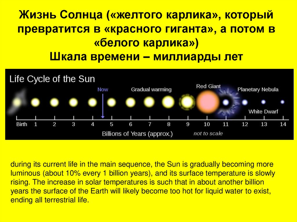 Жизненный цикл солнца схема