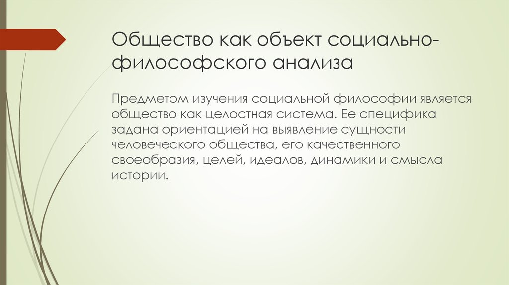 Общество как предмет философского анализа презентация