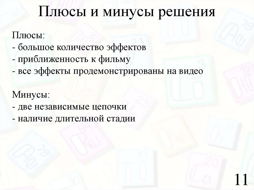 Минусы решения