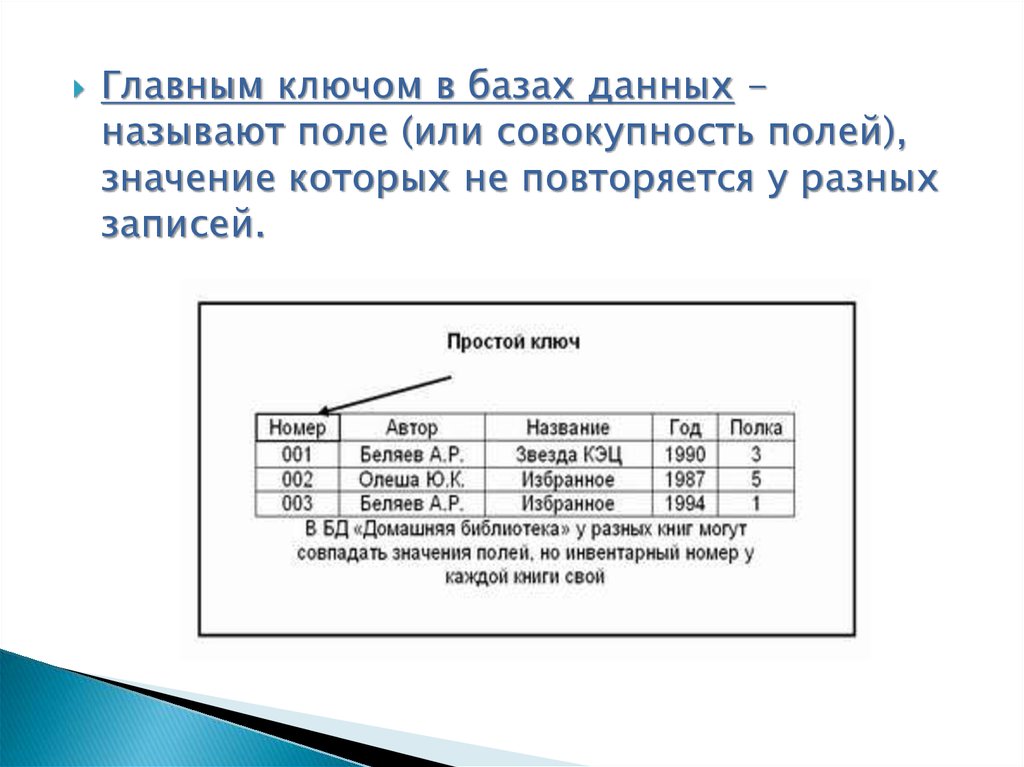 Поле базы данных это. Главным ключом в БД называют. Представления в БД. Главный ключ БД. Что такое главный ключ базы данных.