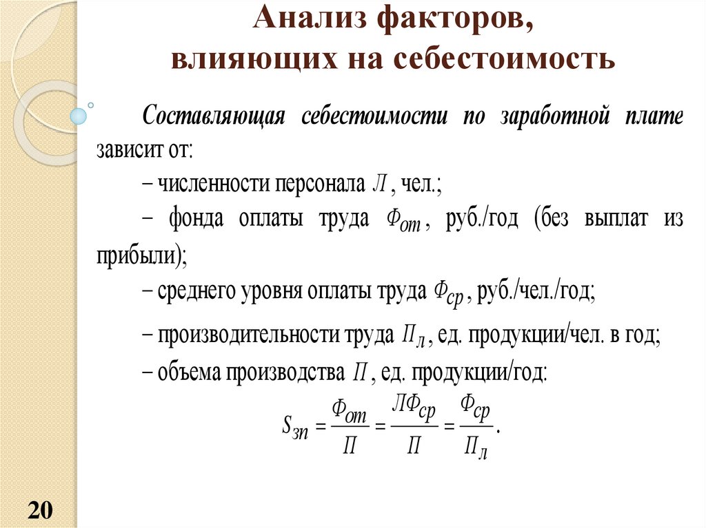 Презентация по себестоимости