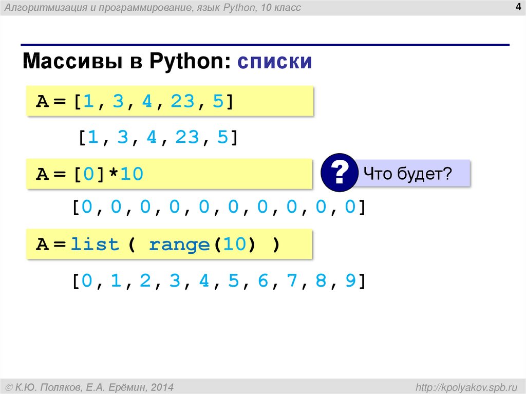 Презентация списки в python