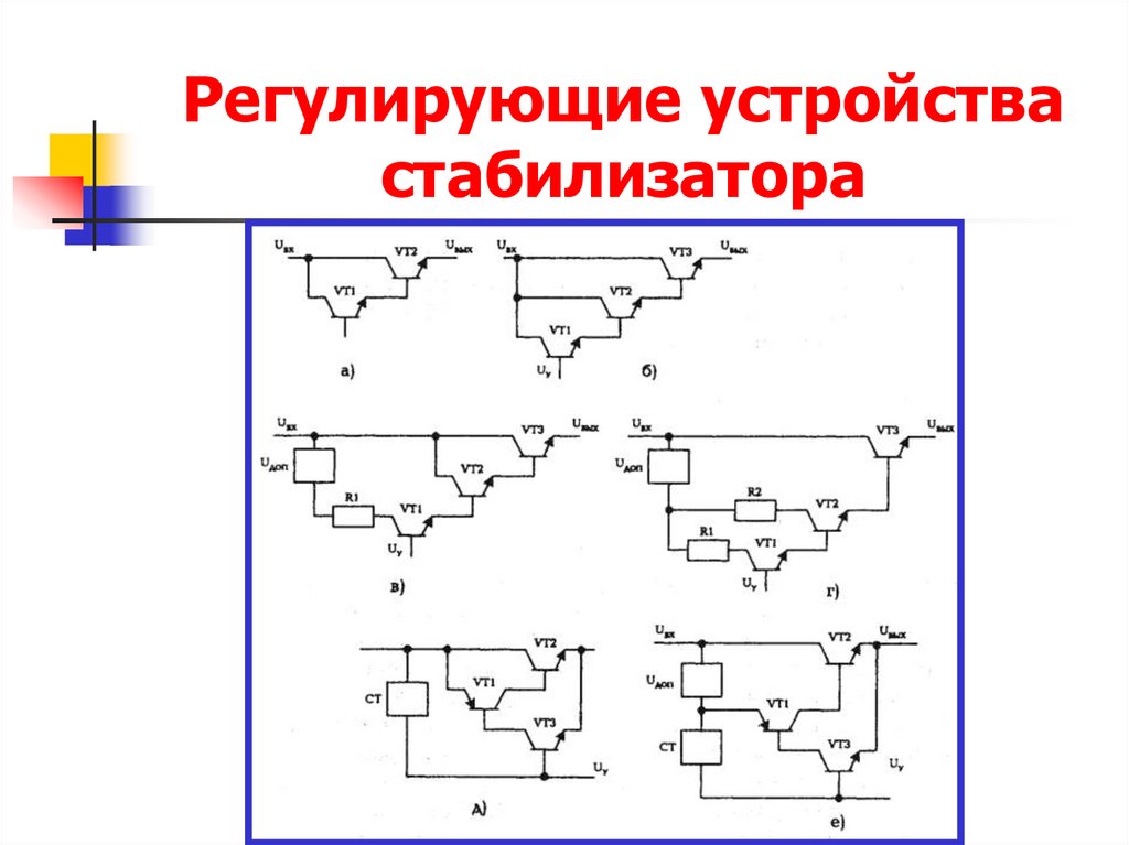 Устройства регулирования. Регулирующие устройства. Устройство регулирования. Регулирующее устройство на схеме. Классификация стабилизирующих устройств.