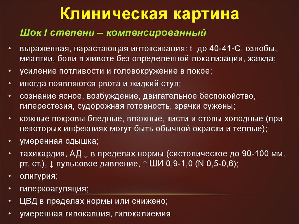 Инфекционно токсический шок презентация