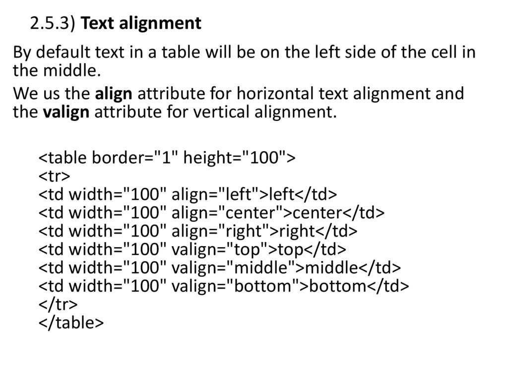 2.5.3) Text alignment