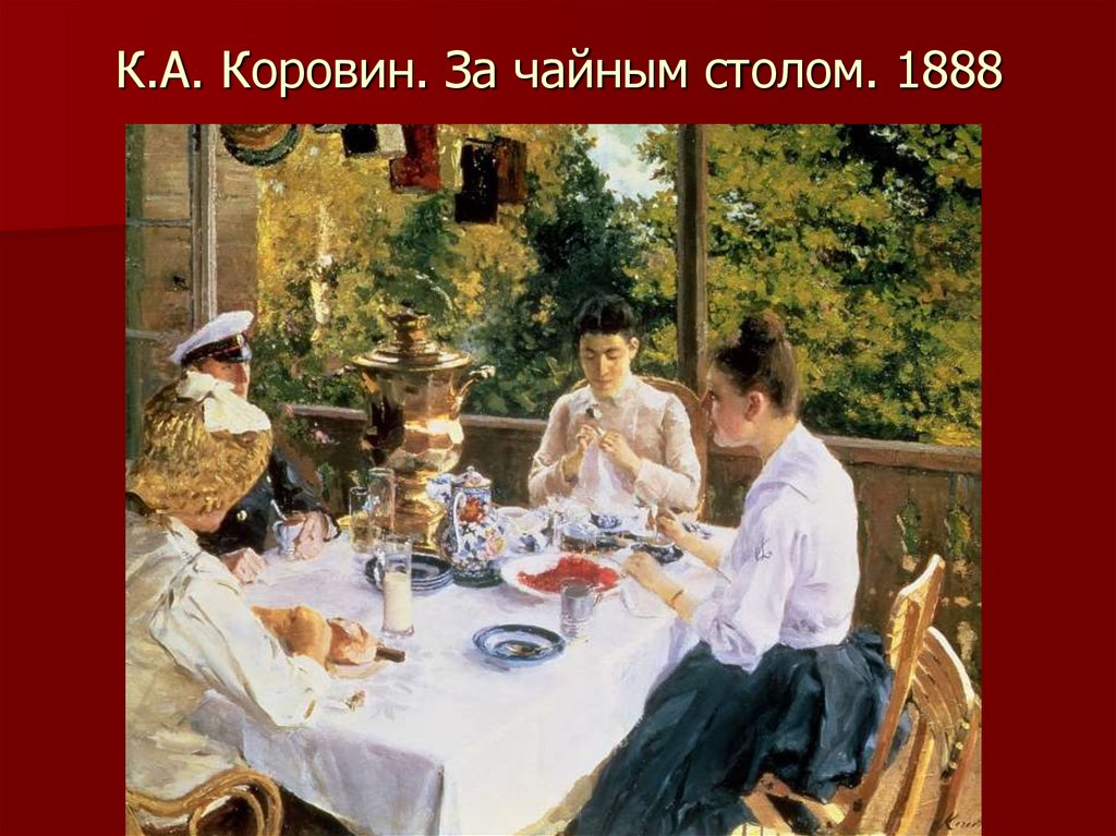 К.А. Коровин. За чайным столом. 1888