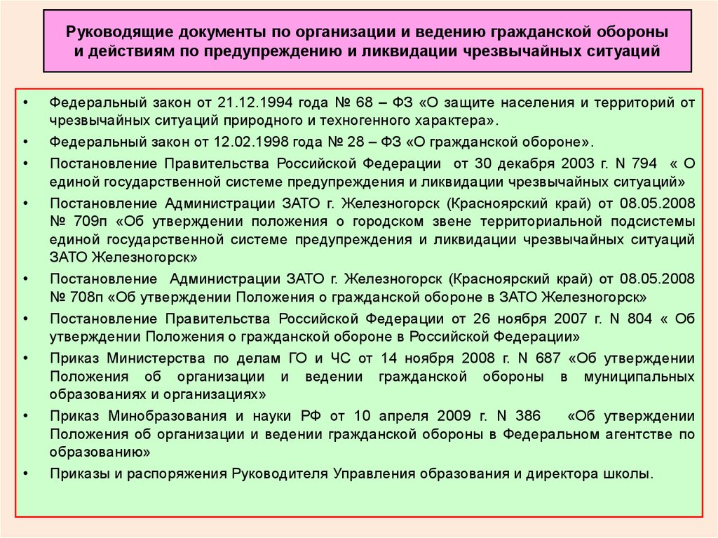 Реферат: Основы организации ведения гражданской обороны