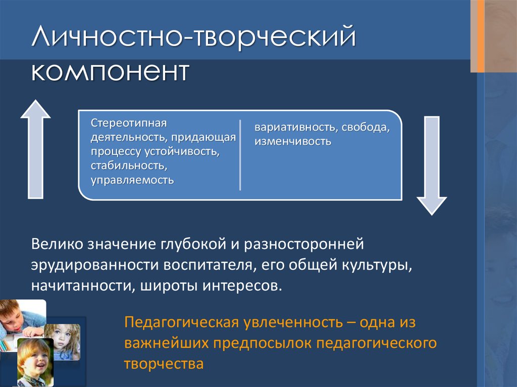 Педагогическое творчество компоненты творчества