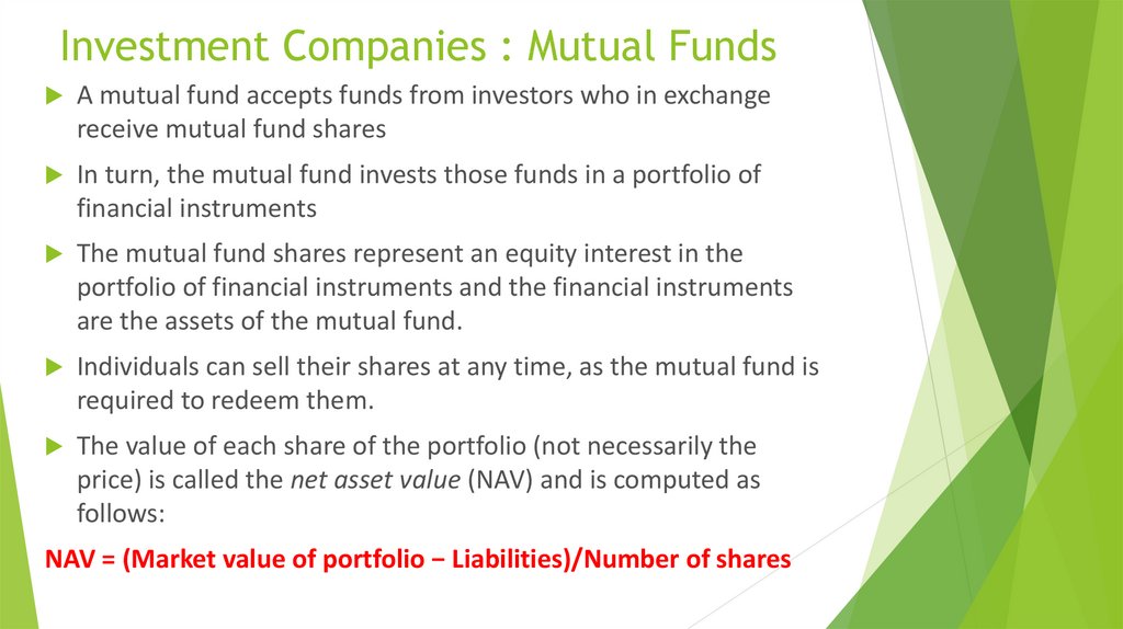 Investment Companies : Mutual Funds