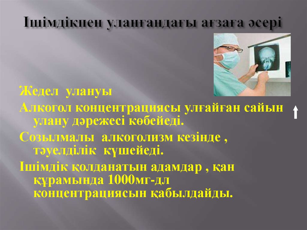 Ішімдікпен уланғандағы ағзаға әсері