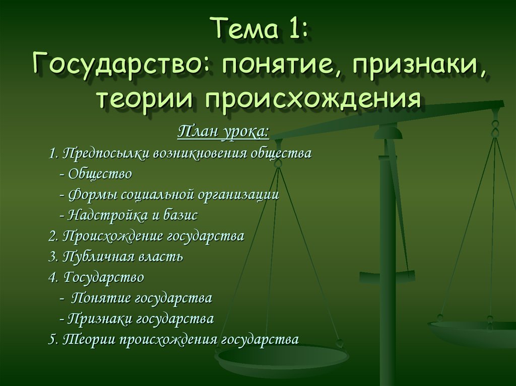 Понятие и признаки государства презентация