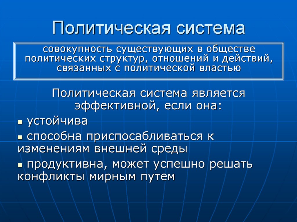 Политическая система презентация