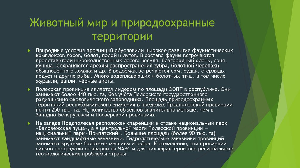 Понятие и состав природоохранных территорий рб презентация