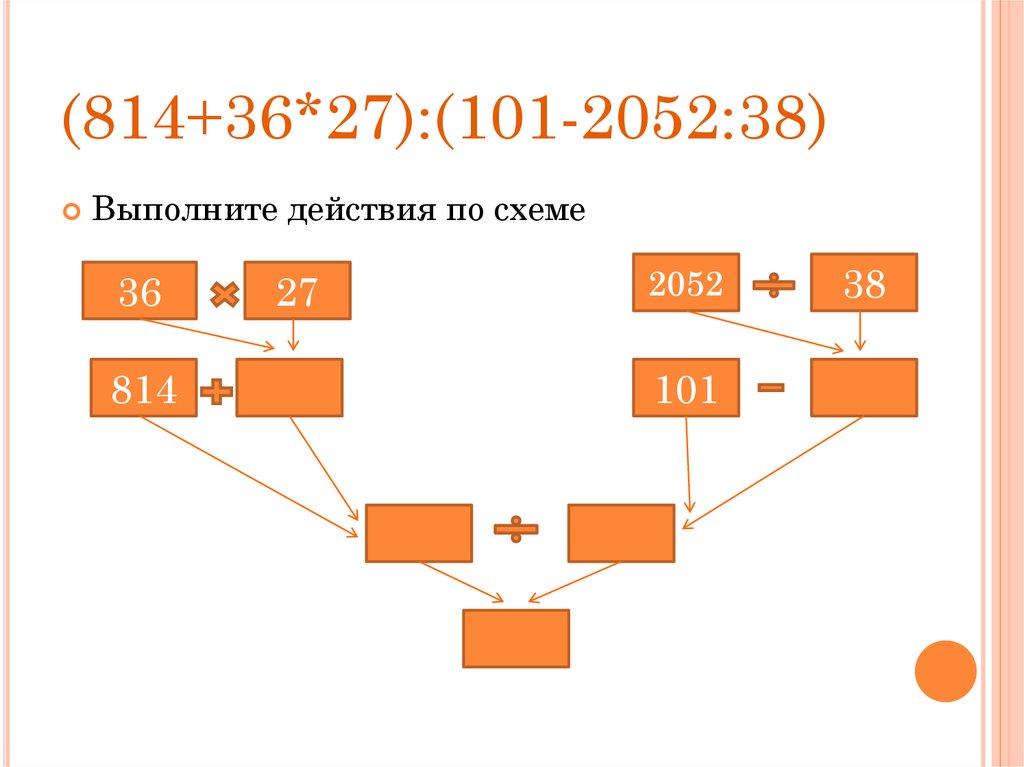 Составь схемы и выполни действия. Выполни действия по схеме и. Выполните действия по схематическим. (814+36*27):(101-2052:38) Программа. Выполните действия по схематическим рис 81.