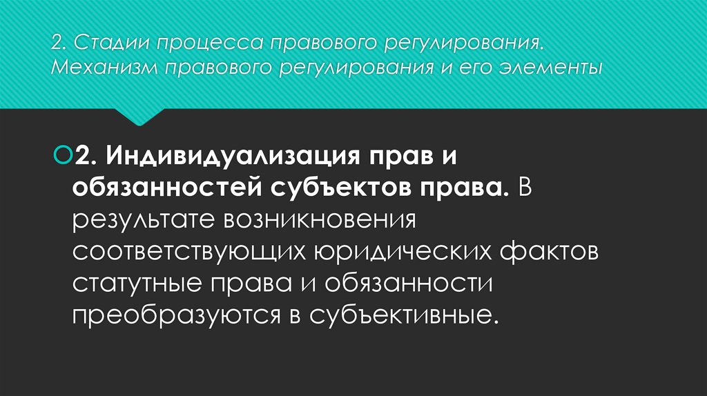 Элементы правового регулирования