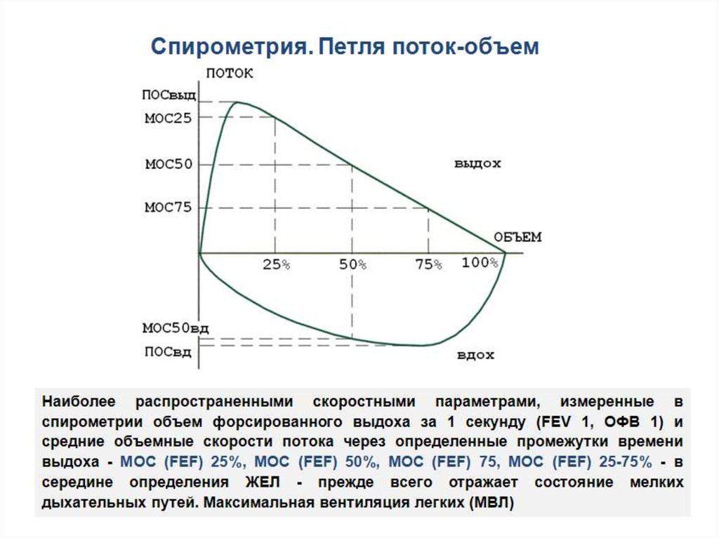 Спирометрия что это. Спирометрия петля поток-объем. ФВД петля поток-объем. График поток объем. Кривая поток объем на спирометрии.